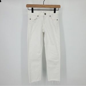Paige Skyline Ankle Peg White Frayed Hem sz 24
